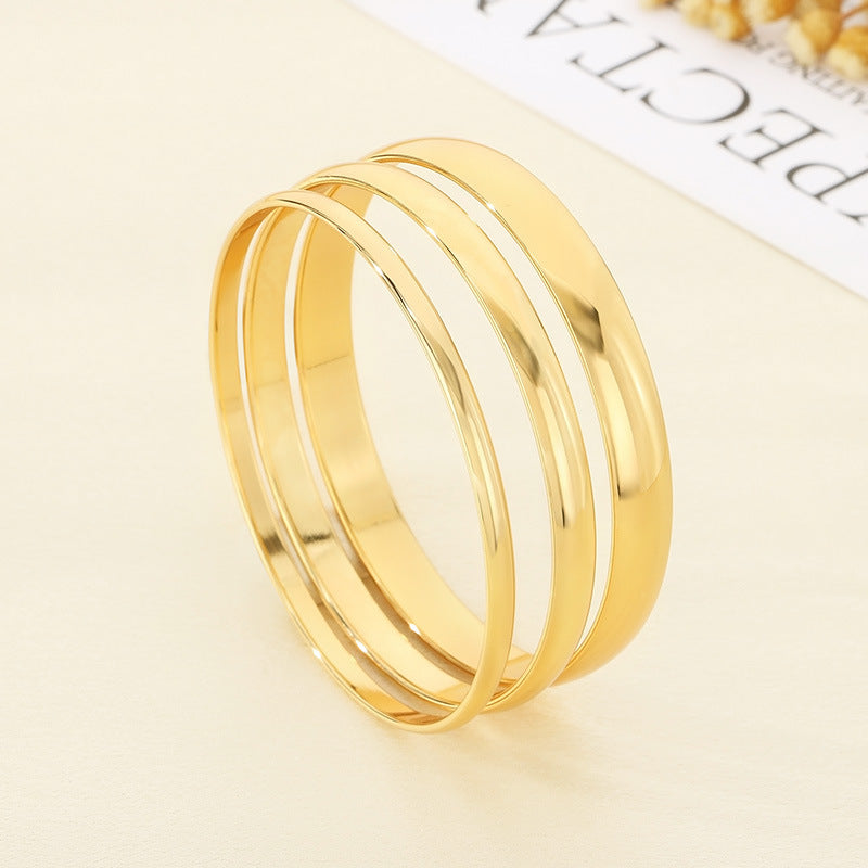Stacking – Smooth Stainless Steel Women's Diy Bracelet