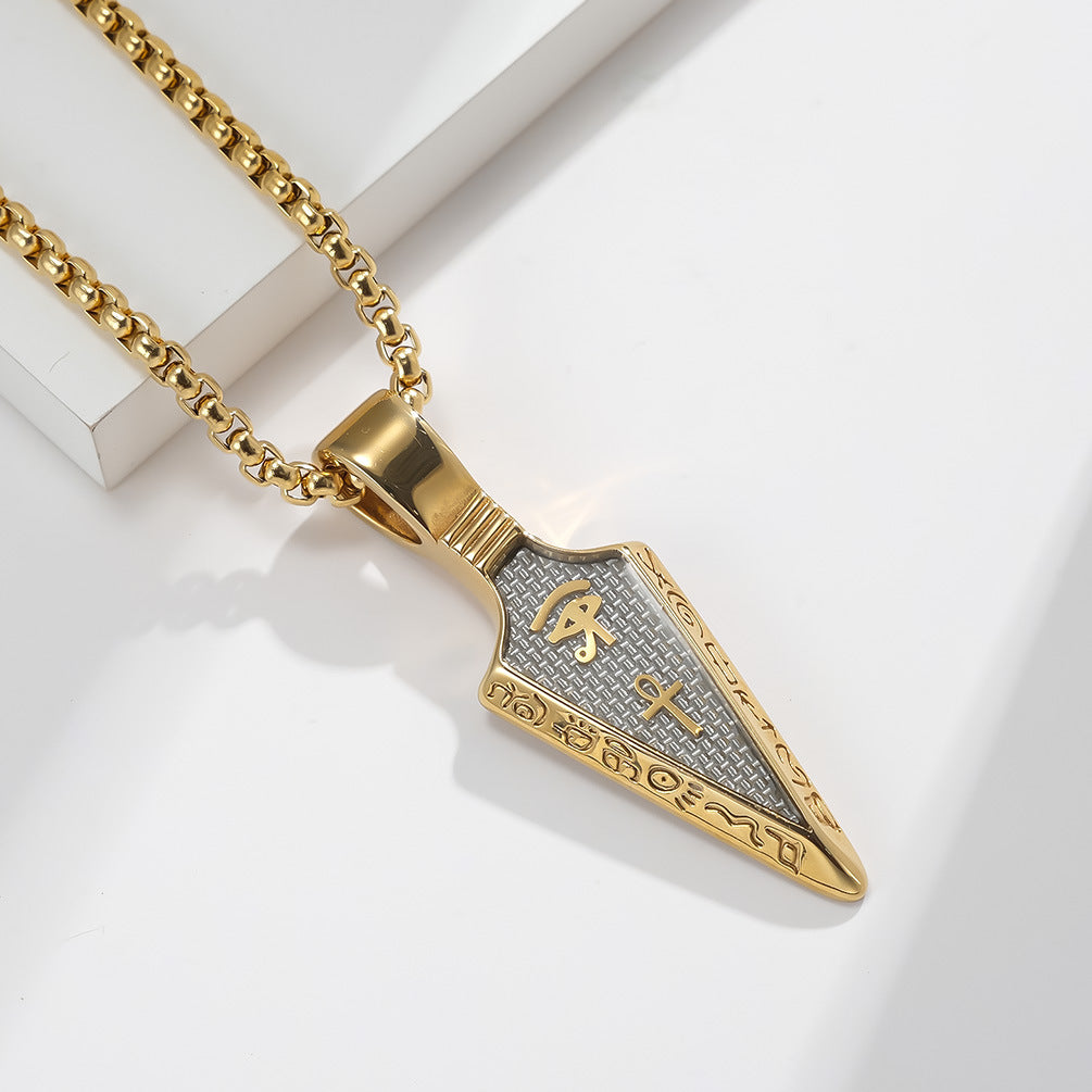 Planderful Eye Of Horus Necklace Titanium Steel Carbon Fiber Pendant For Men Bold Literary Style Jewelry