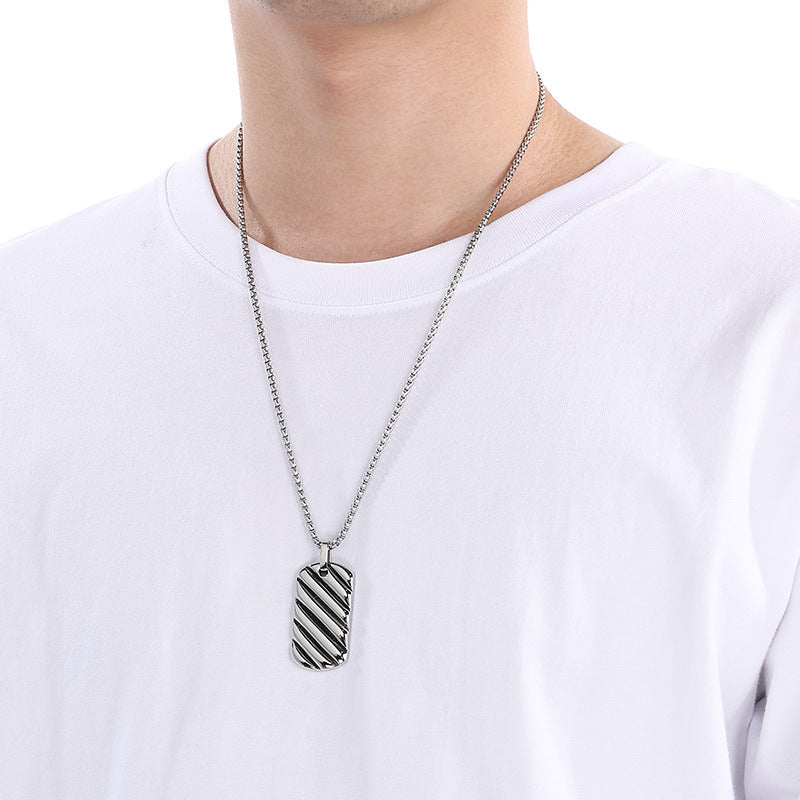 Planderful 18K Gold Plating Geometric Bar Pendant For Men