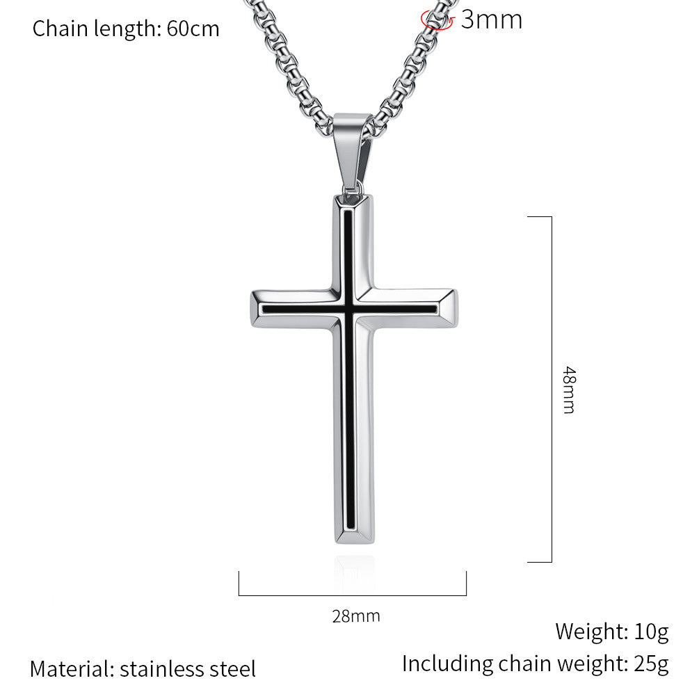 Planderful Everyday Genie Durable Stainless Steel Cross Necklace Unisex Pendant For Men And Women
