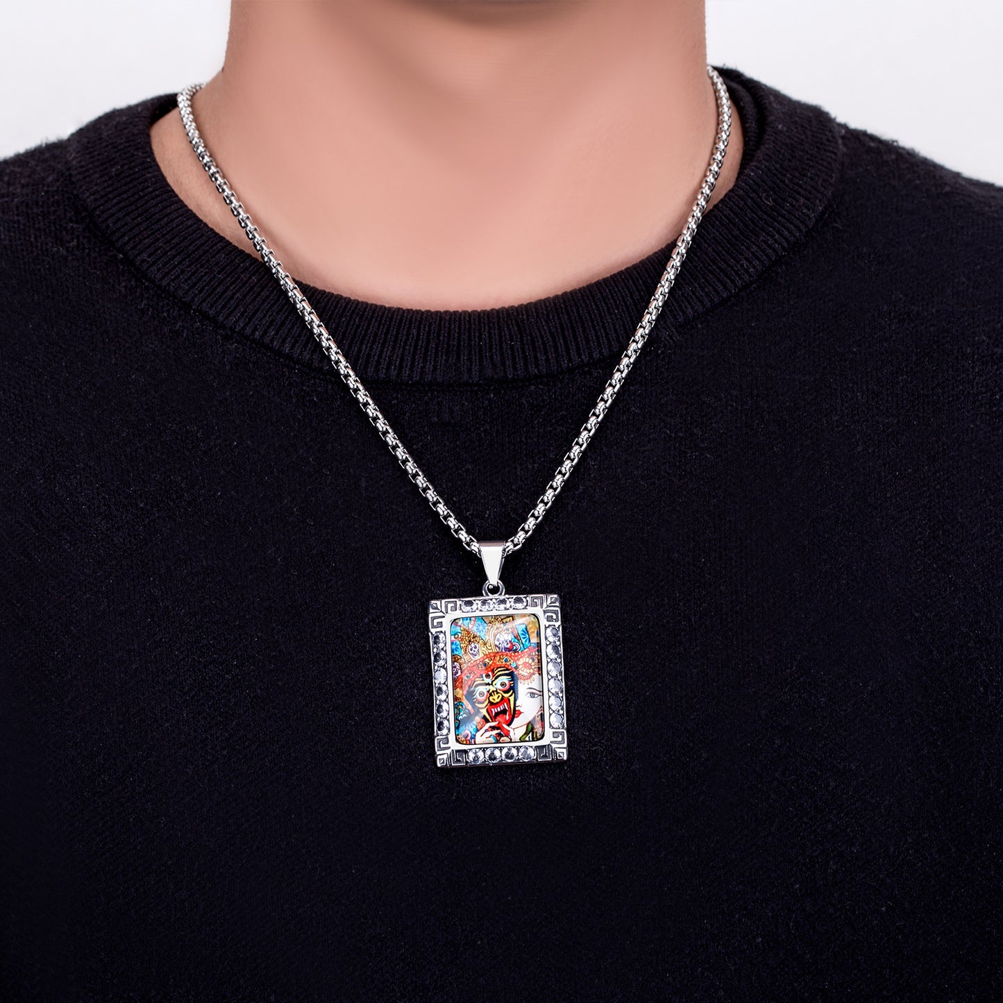 Zircon Necklace - Elegant Thangka Inspired Ethnic Nepal Temple Jewelry By Planderful