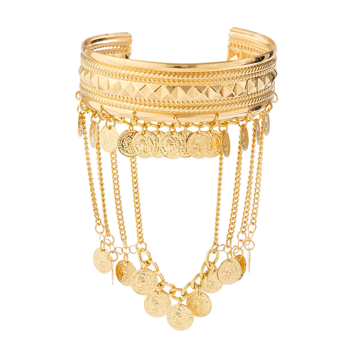 Denim Style Metal Co Fringed Arm Chain Ethnic Leaves Retro Arm Bracelet