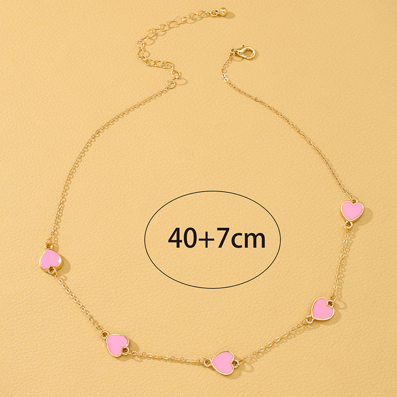 Elegant Glazed Love Collar Necklace for Women - Vienna Verve Collection
