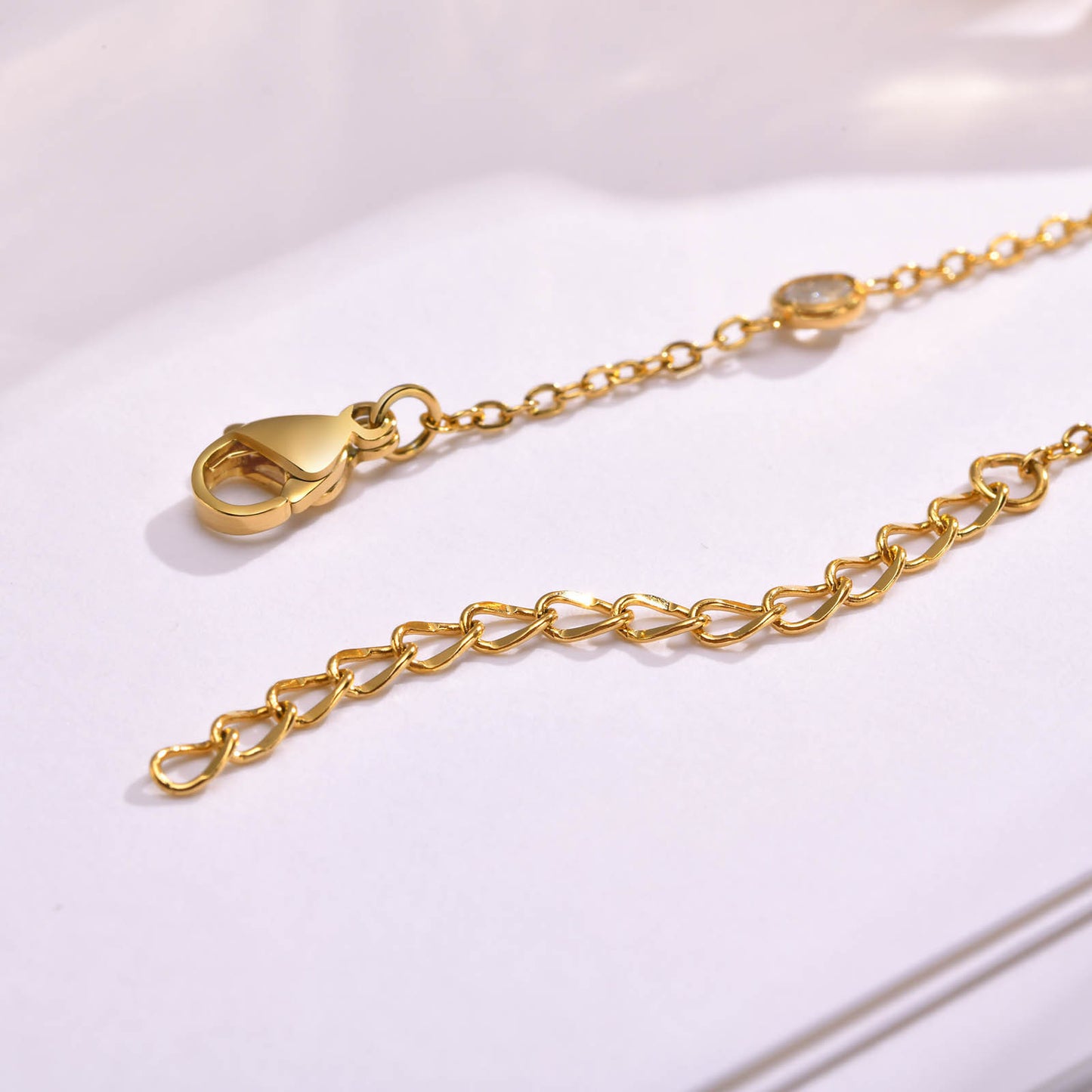 Stainless Steel Female Versatile Simple 5 White Zircon Bracelet