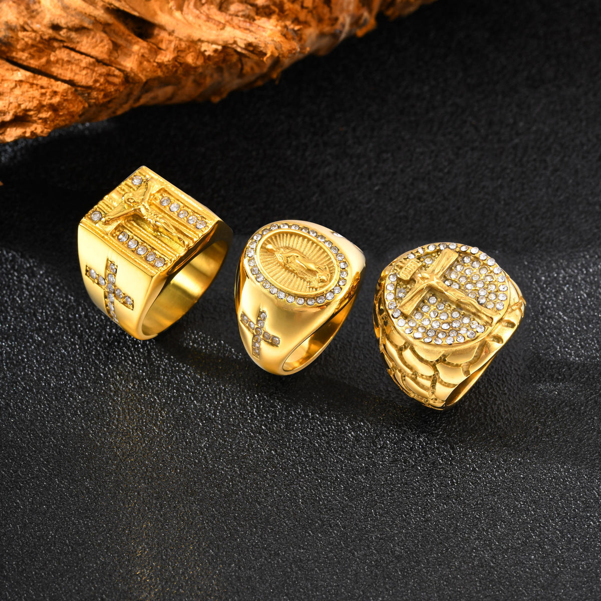 Hot-Selling Hip-Hop Hiphop Maria Ring – Zircon Men's Titanium Steel