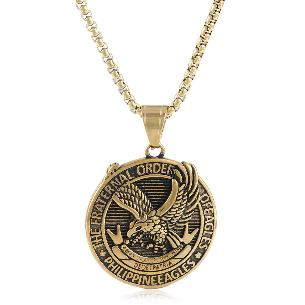 European And American Stainless Steel Eagle Pendant Necklace