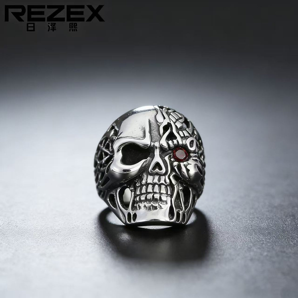 One-Eyed Skull Titanium Steel Ring