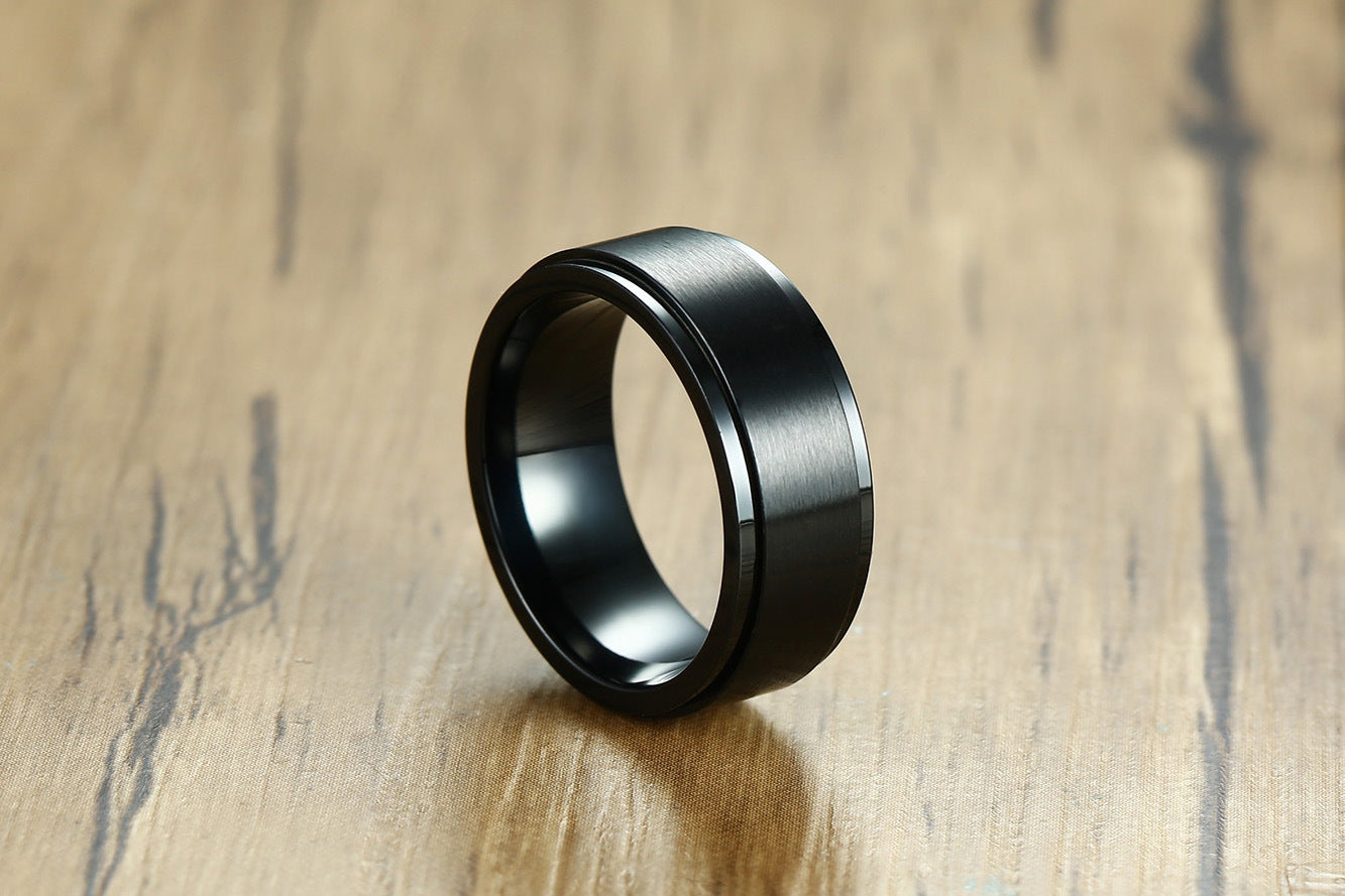 European And American Index Finger Joint Stainless Steel Rotary Decompression Ring Wholesale For Men