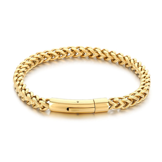 Planderful Men Stainless Steel Chain Bracelet Retro Style