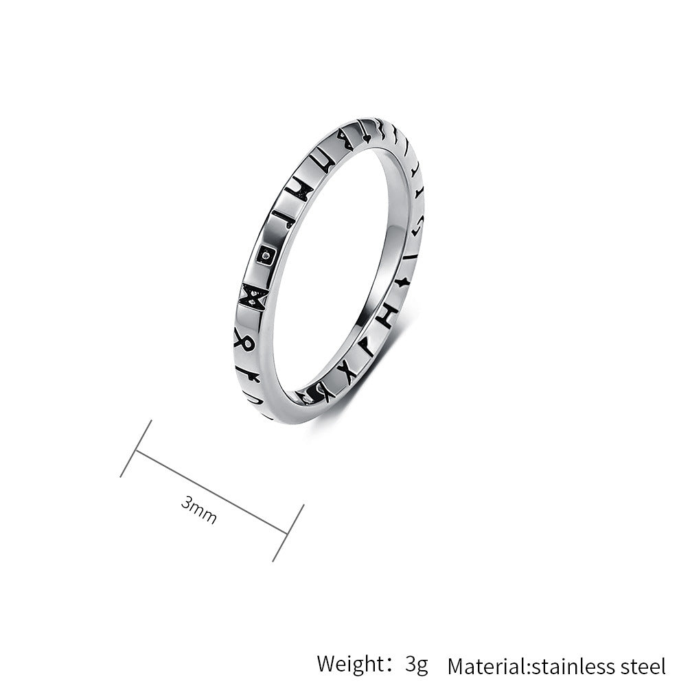 Planderful Collection Everyday Genie Mobius Ring Titanium Steel Viking Rune Non Fading Unisex Protection Statement