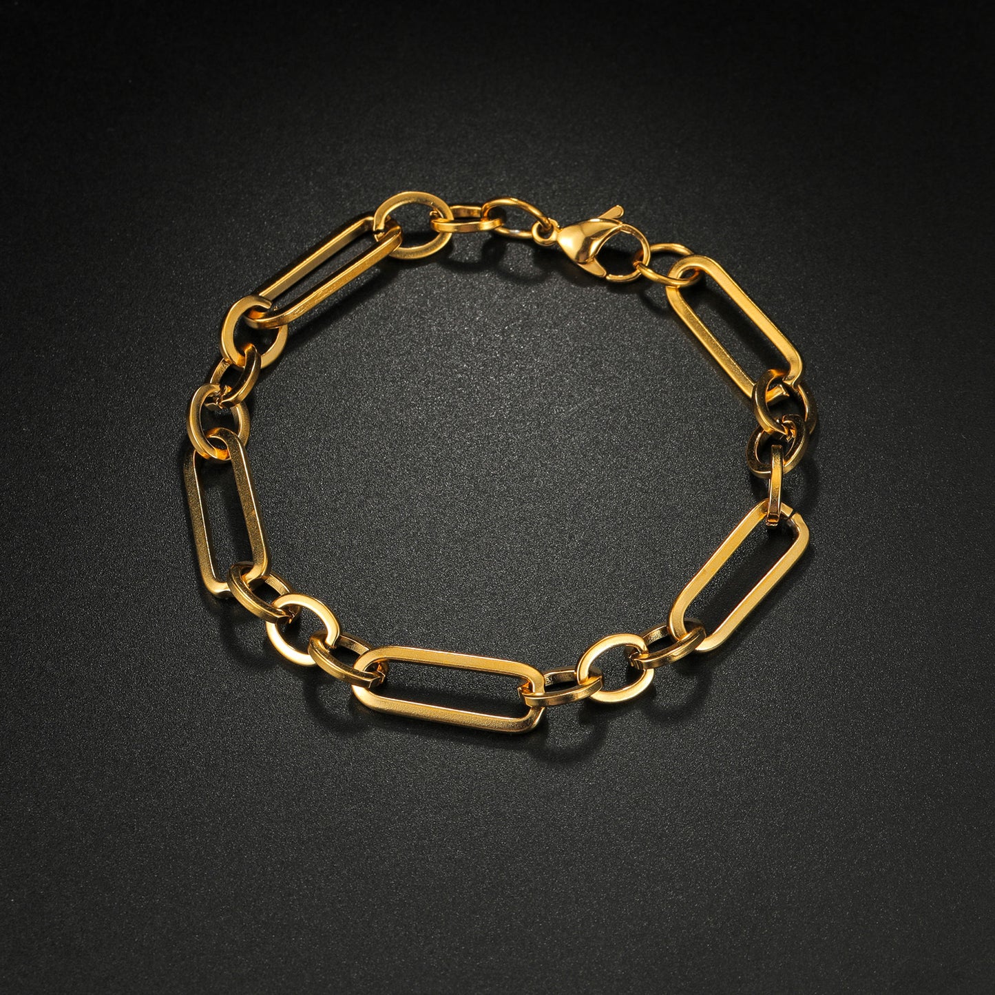 Stainless Steel Cuban Link Bracelet Figaro Blade Chain Unisex Bold Statement Planderful Everyday Genie