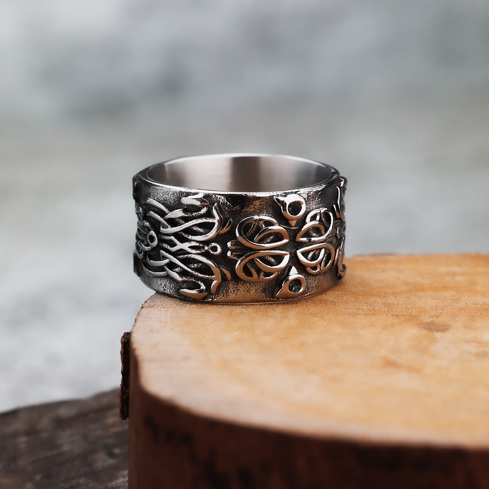 Wish Cross-Border Nordic Celtic Odin Dragon Titanium Steel Ring