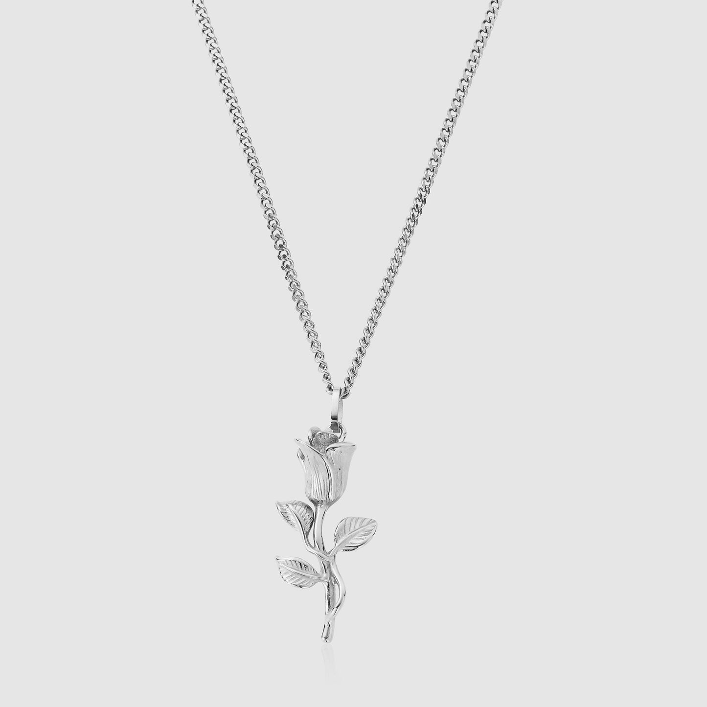 Planderful Jewelry Rose Thorn Pendant Necklace In Stainless Steel Chain For Elegant Everyday Wear