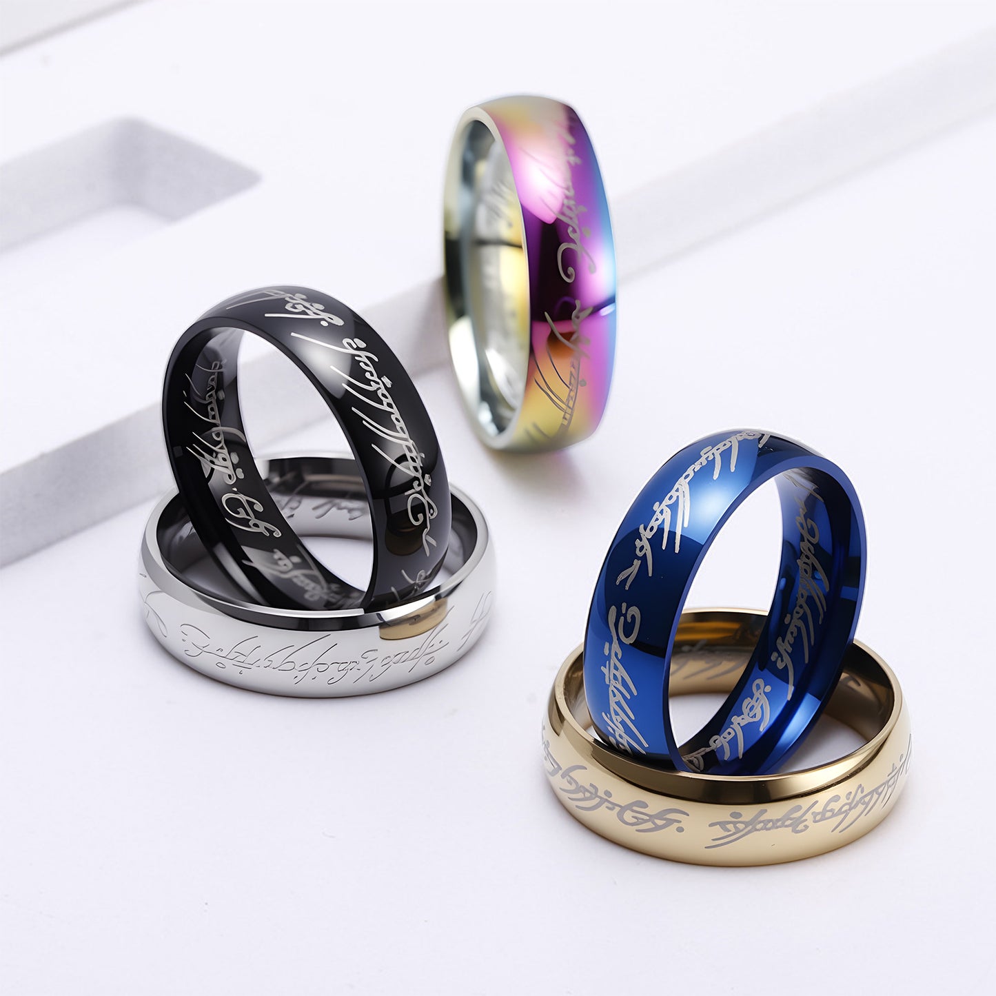 Stainless Steel Lord Of The Rings Ring By Planderful For Him And Her Unisex Bold Durable Jewelry