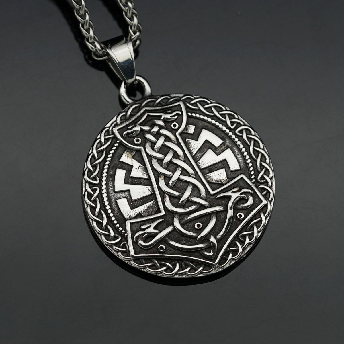 Steel Necklace – Vintage Thor Hammer Pendant