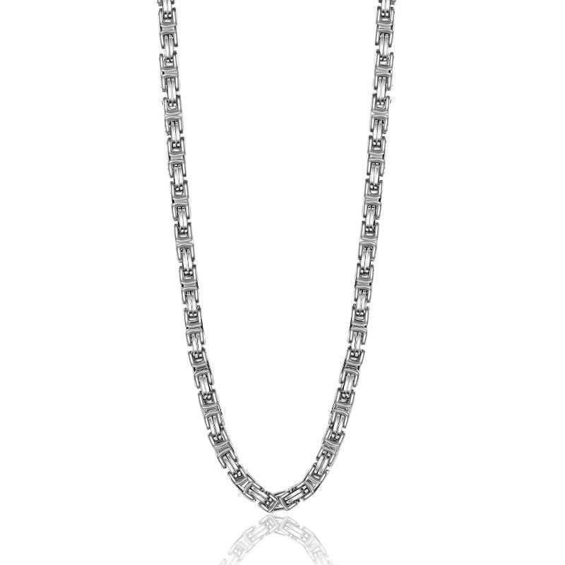 Stainless Steel Necklace - Statement Byzantine Emperor Chain