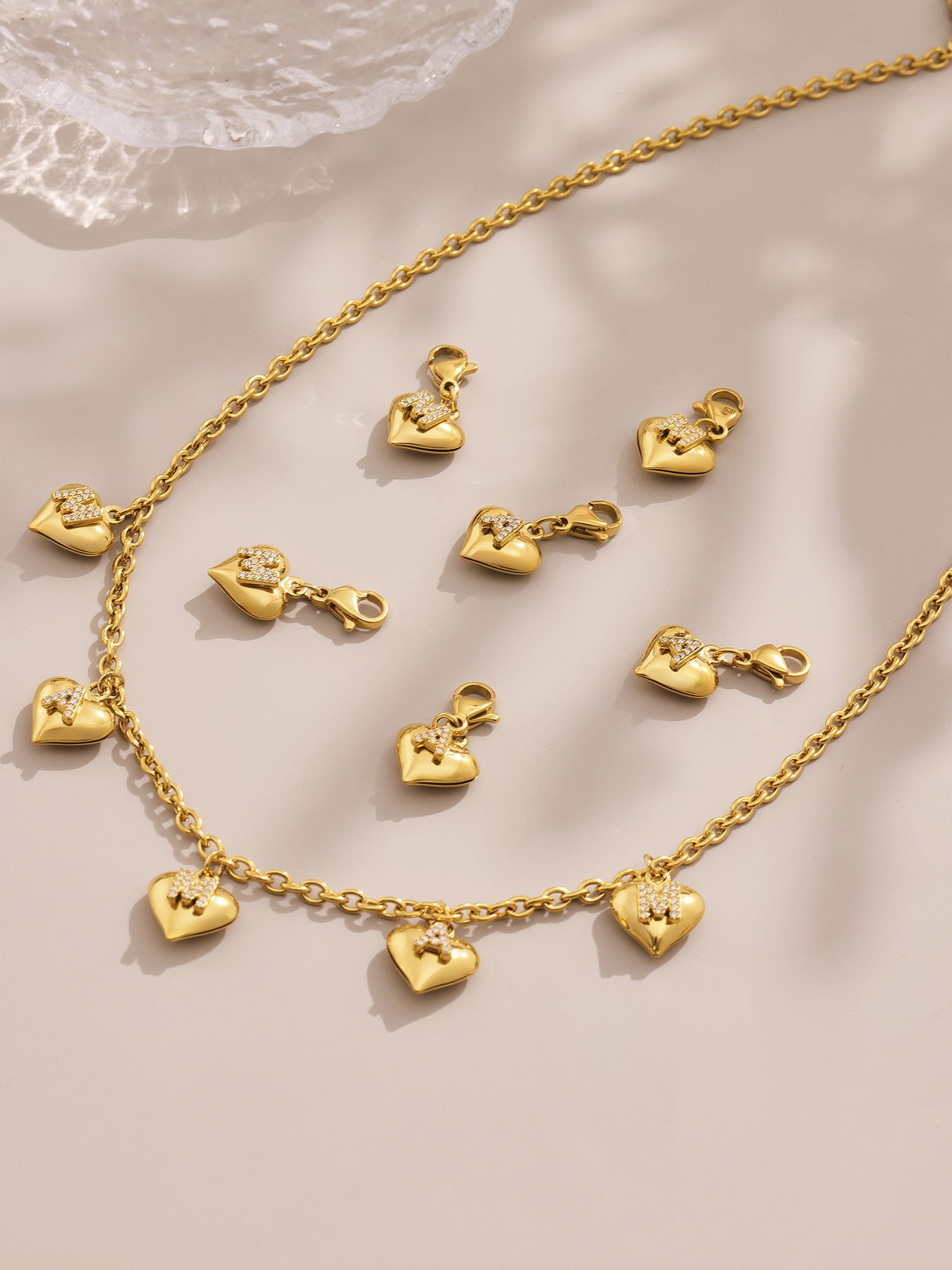 Planderful Stainless Steel Women Love Necklace 18K Plated