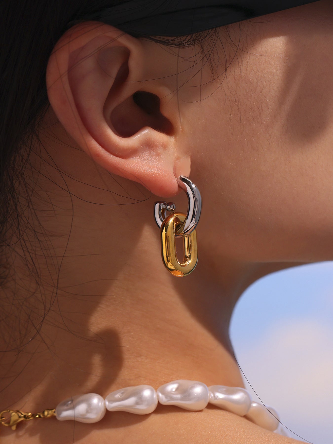 Planderful Hollow Chain Earrings 18K Gold Plated For Women