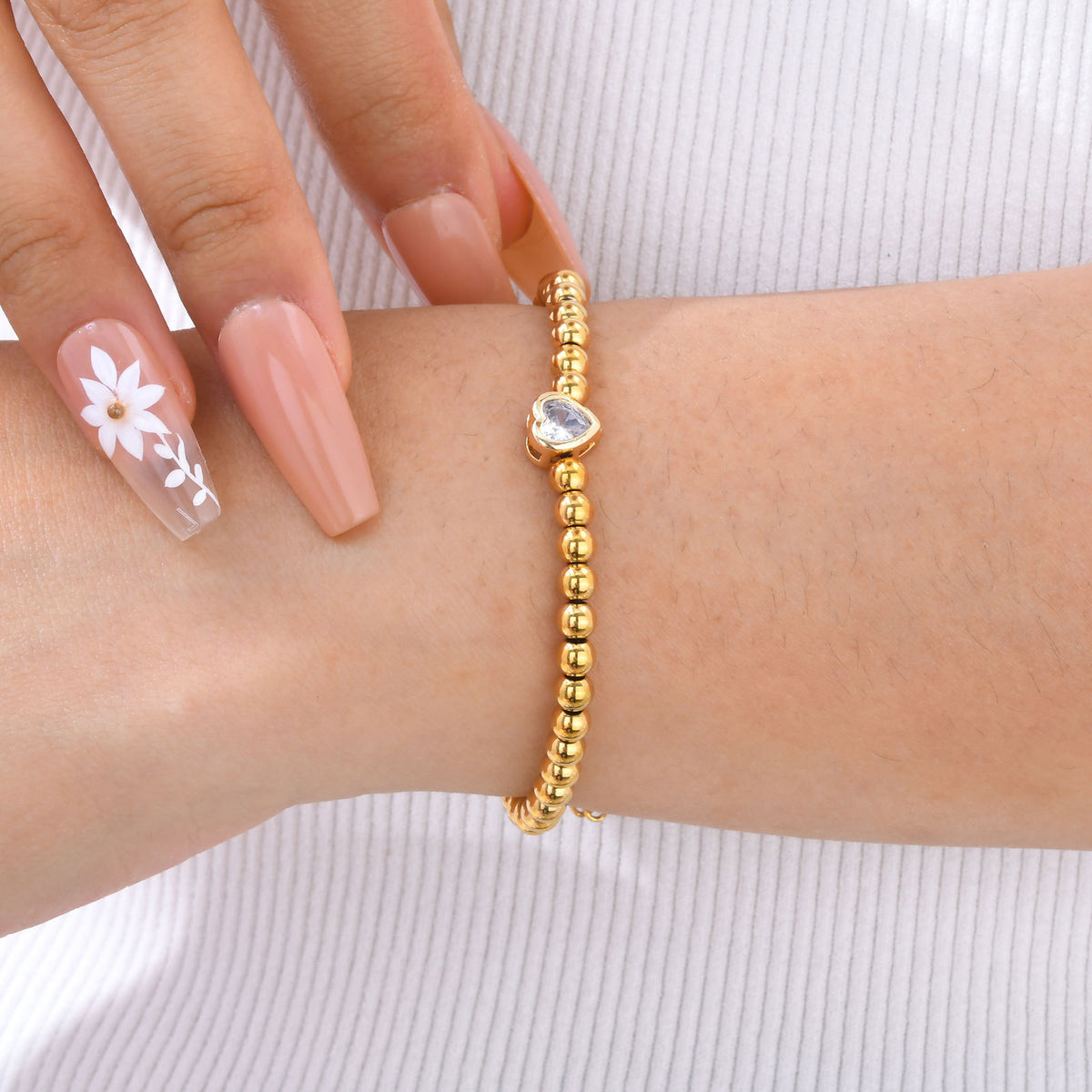 Heart Zircon Copper Bracelet