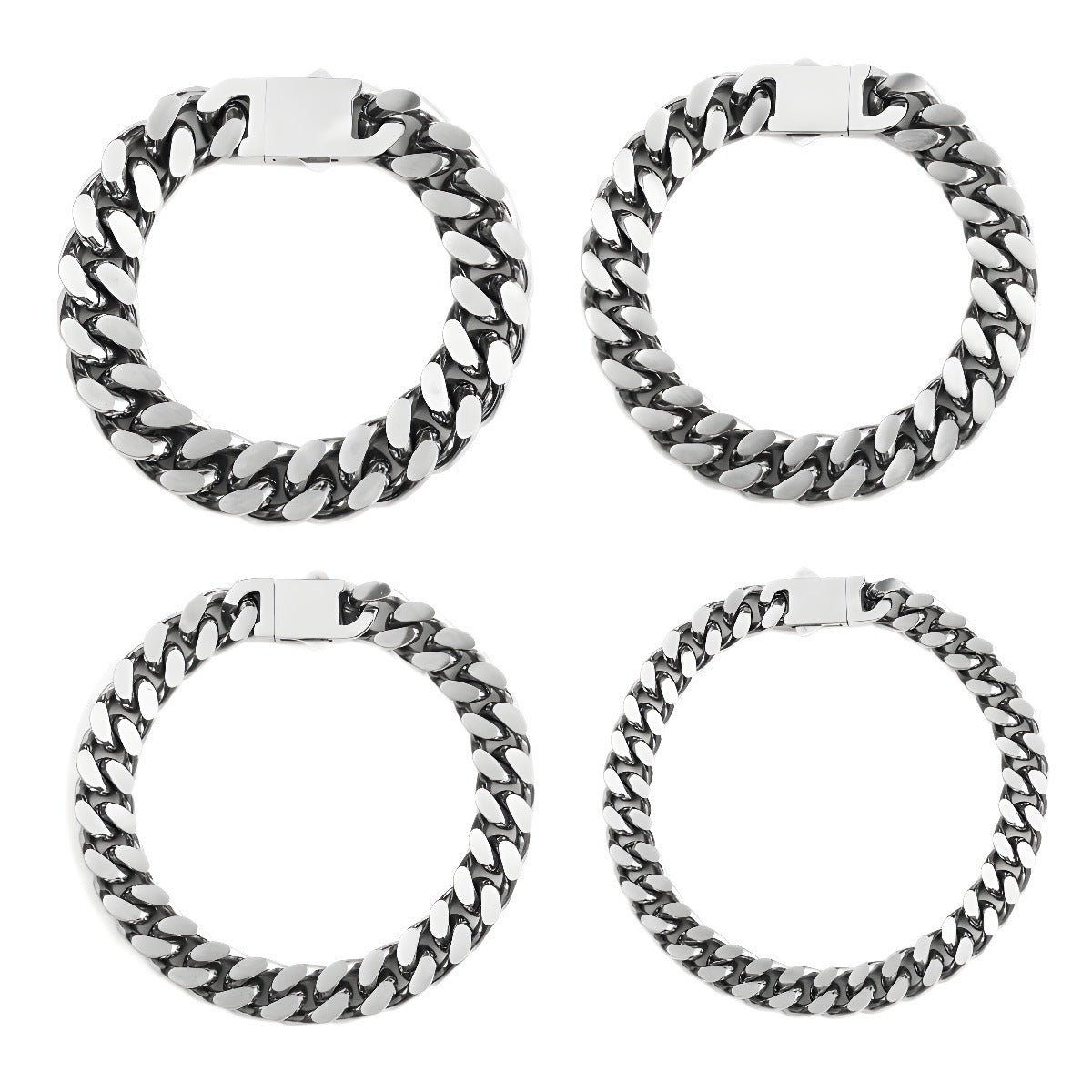 Planderful Jewelry Men's Cuban Bracelet Stainless Steel