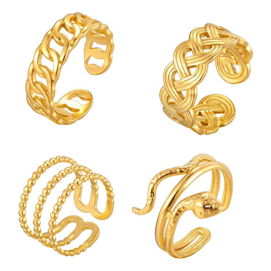 Stainless Steel Lines – Three-Layer Serpentine Braided Regular Line Opening Ring