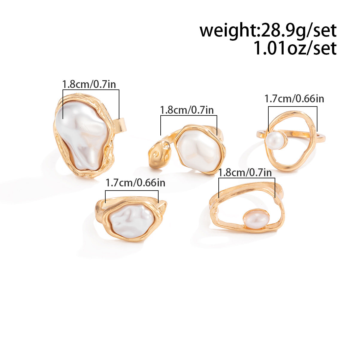 Planderful Imitation Pearl Ring Retro Baroque Statement Jewelry For Women Elegant Vintage Inspired