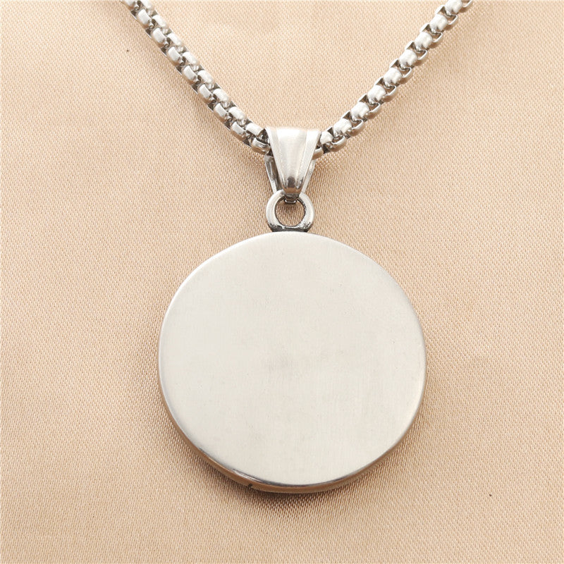 Titanium Steel Retro Sun and Moon God Pendant Necklace for Men - Punk Style Stainless Steel Jewelry