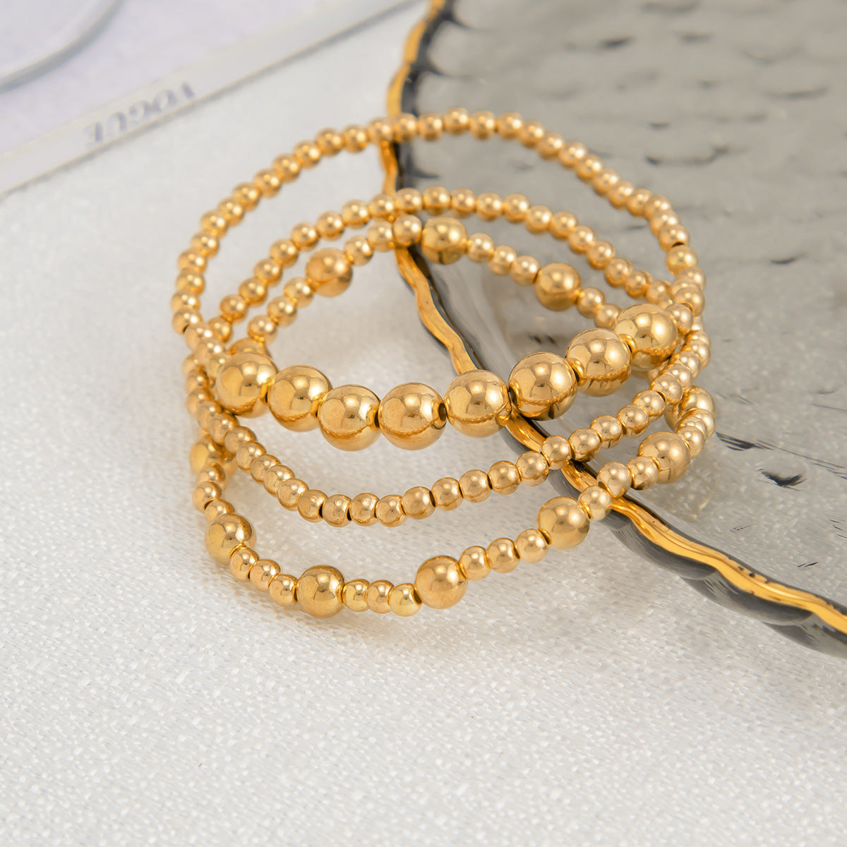 Planderful Vienna Verve Cross Beaded Elastic Bracelet Set For Women Retro Versatile Statement Jewelry