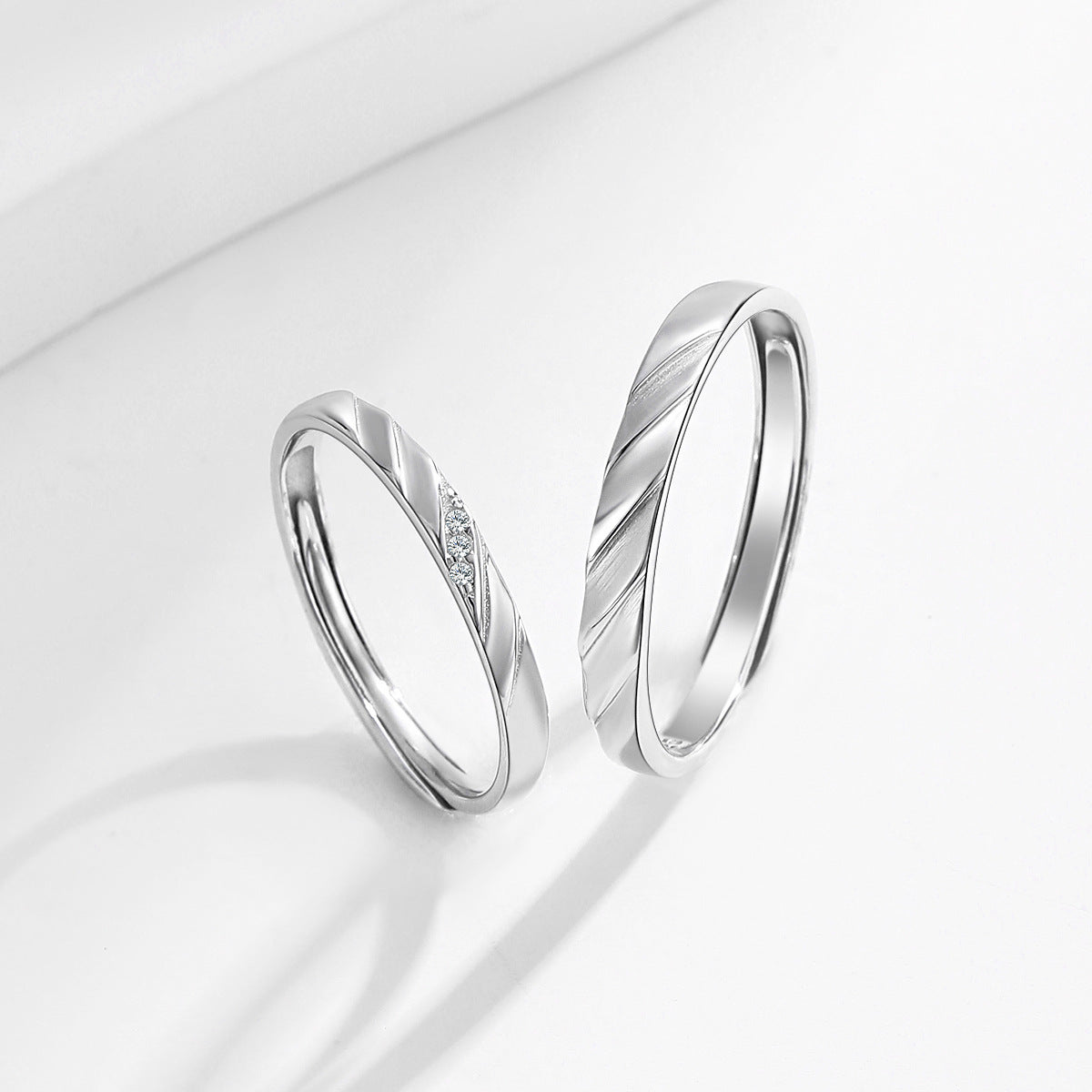 Planderful Love Cycle Couple Ring S925 Sterling Silver Korean Version of Internet Celebrity Niche Plain Ring Valentine’s Day Gift for Girlfriend