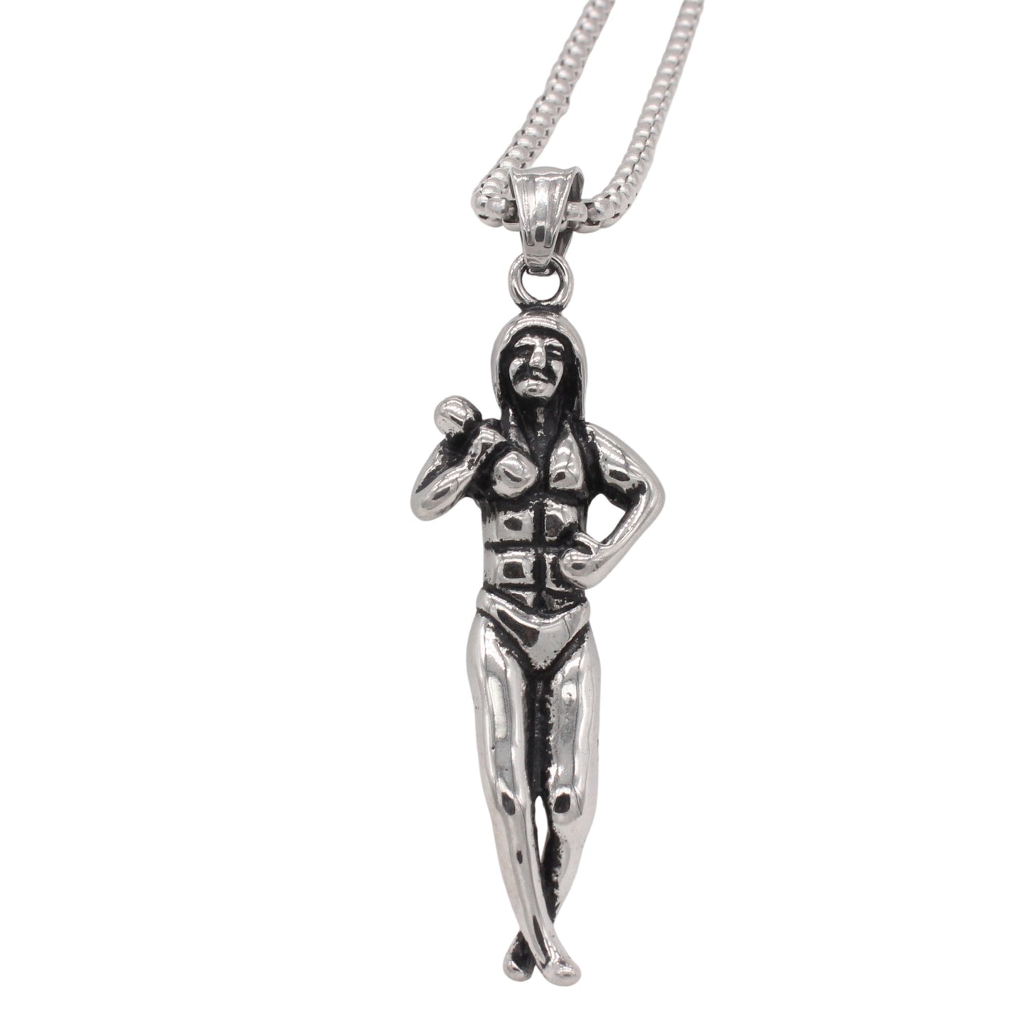 Dumbbell Pendant Titanium Steel By Planderful For Fitness Lovers Unisex Retro Muscle Style Premium