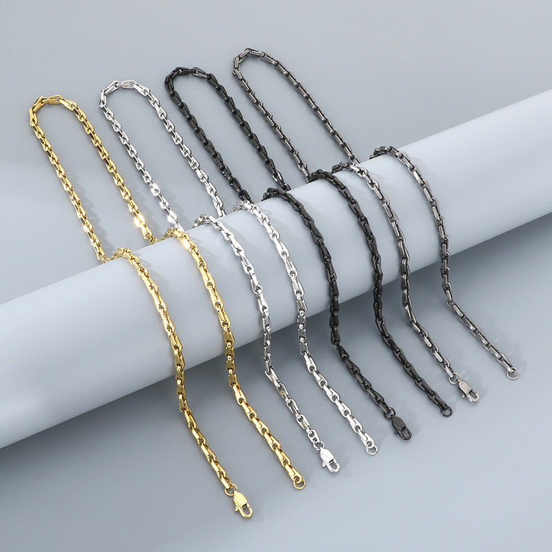 Japan Korea Fashion Melon Seed Chain Bracelet Necklace Set