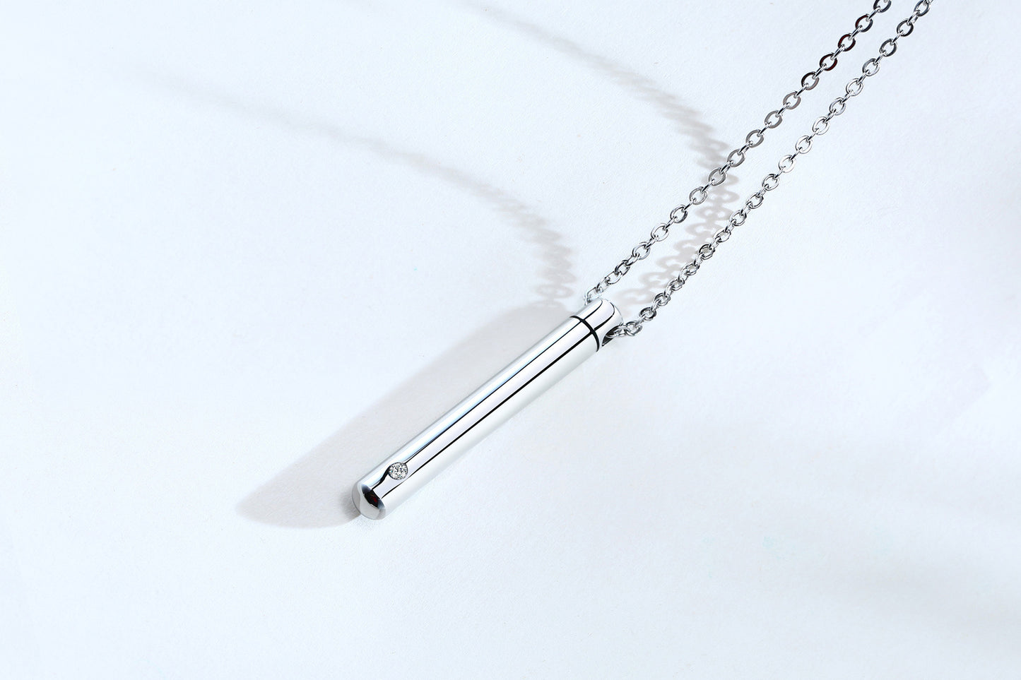 Urn Necklace Stainless Steel Zircon Pendant Necklace Openable