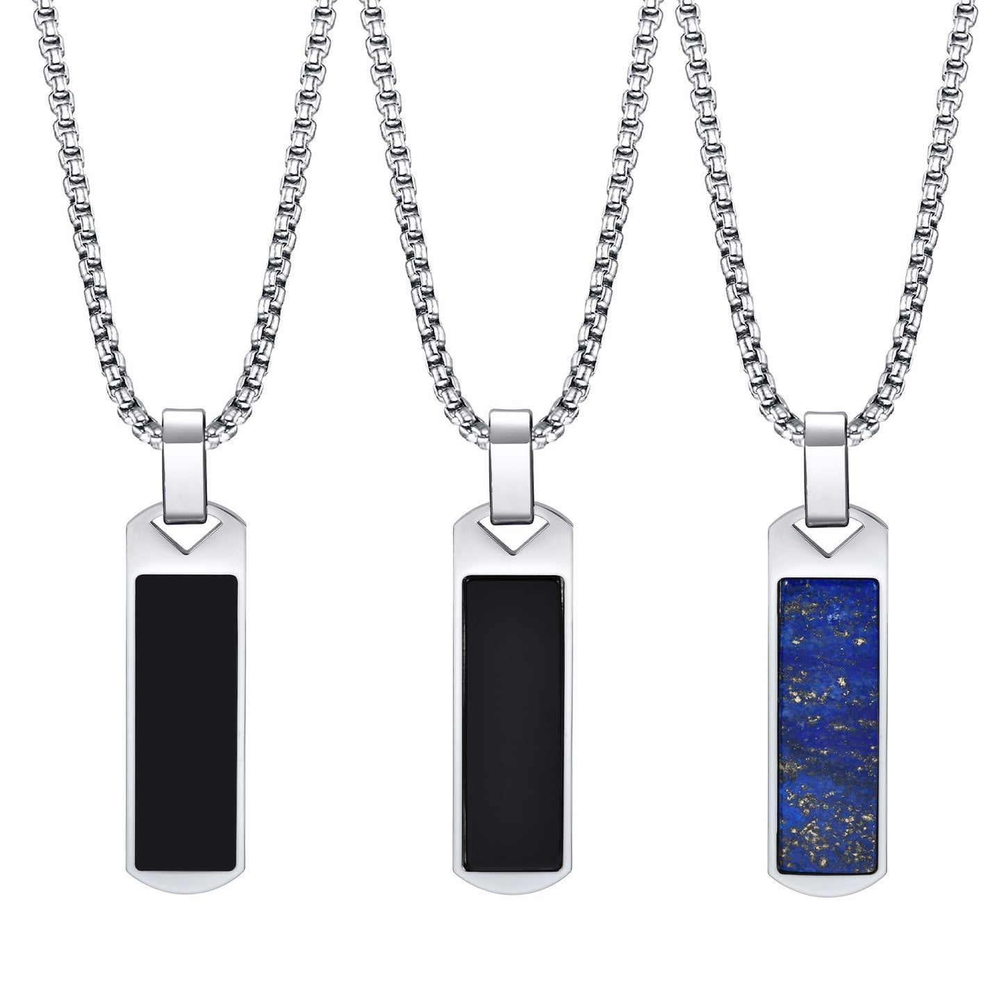 Men's Fashion Stainless Steel Lapis Lazuli Pendant for Men