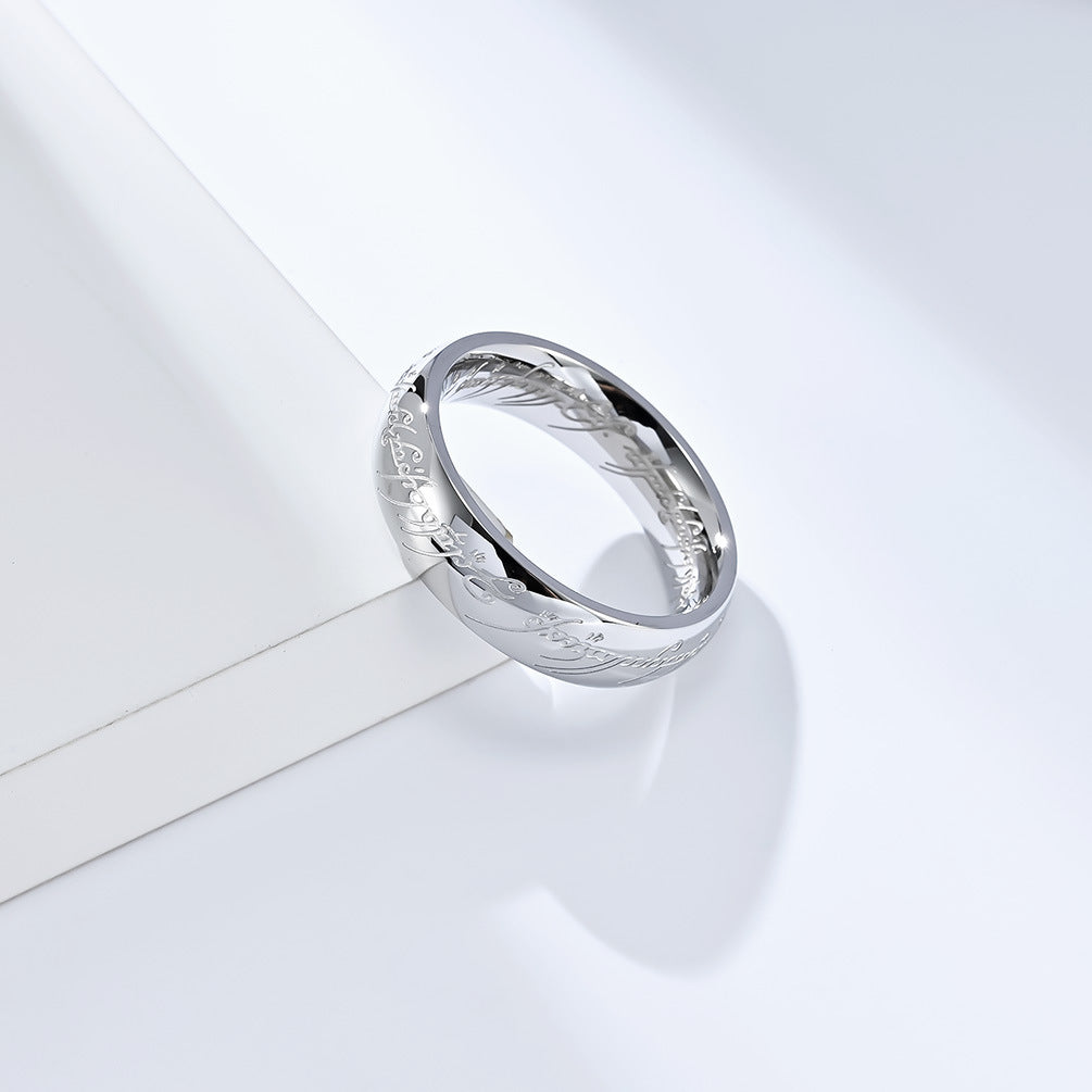 Cross-Border Film And Television Titanium Steel Ring For Men