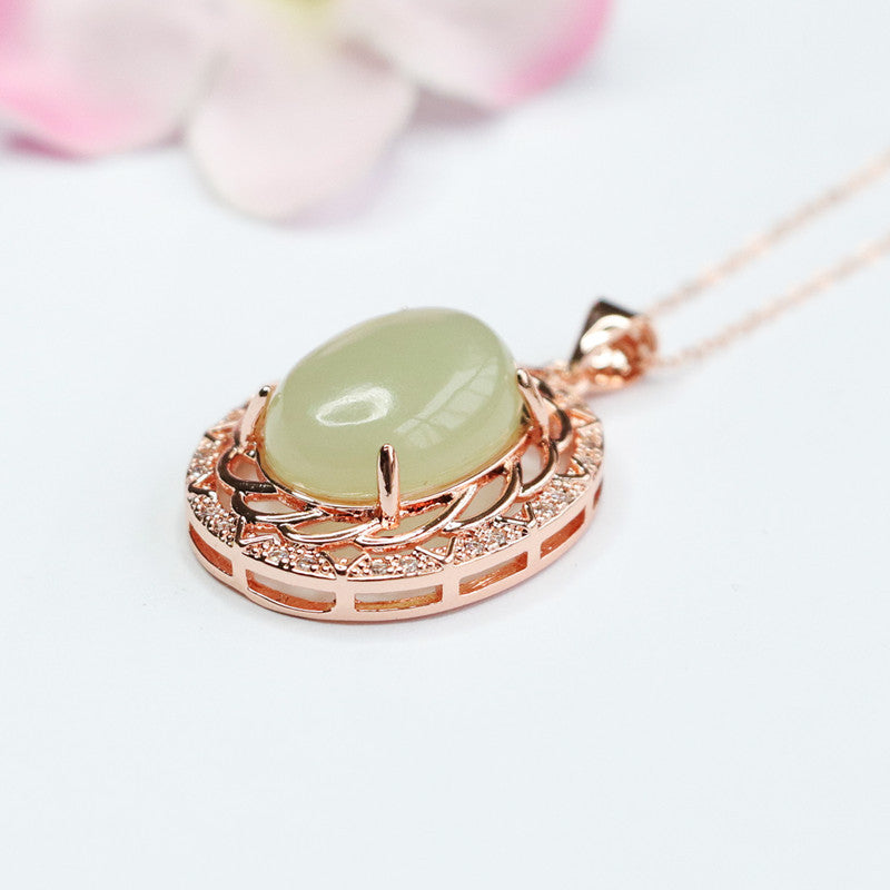 Duck-Egg Green Hetian Jade Pendant — No Chain