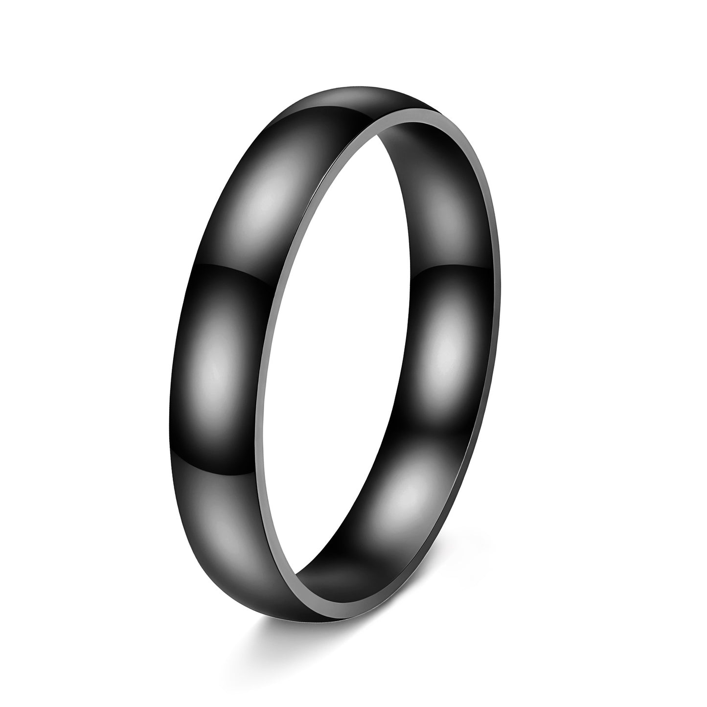 Planderful Everyday Genie Unisex 4mm Steel Ring Glossy Couple Gift For Valentines Day