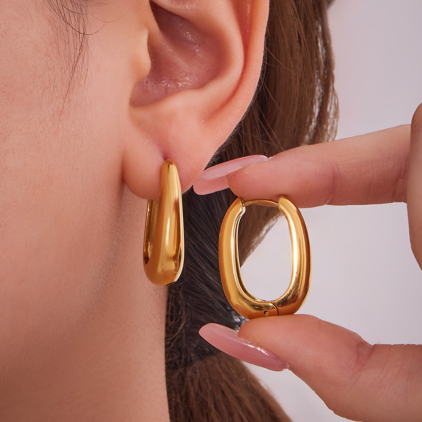 Planderful 18K Gold Plated U Shaped Earrings Minimalist Women