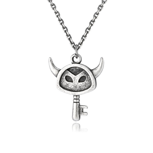 Planderful Little Devil Key Necklace Stainless Steel Durable Pendant For Edgy Retro Fashion Lovers