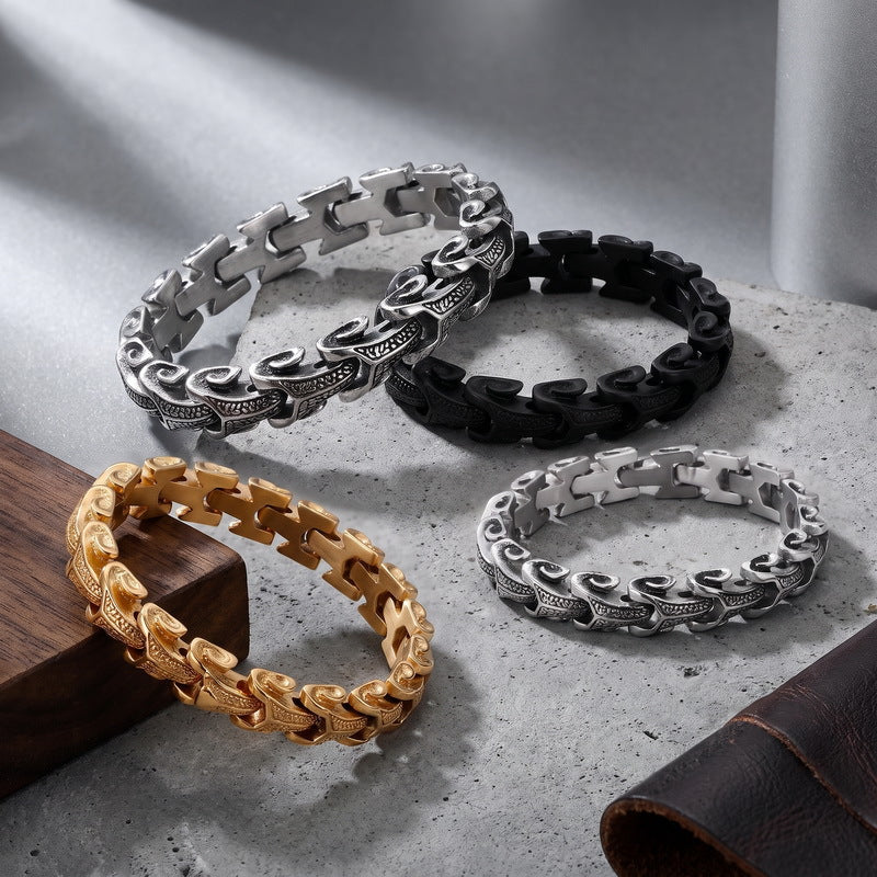 Keel Chain – Punk Style Vacuum Electroplated Keel Stainless Steel Men's Bracelet
