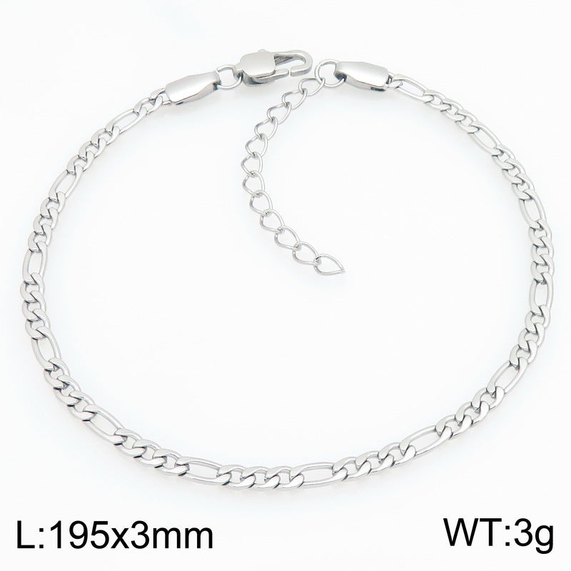 Figaro Titanium Steel Bracelet – Daily Unisex Neutral Wind Element Chain Nk Chain Bracelet