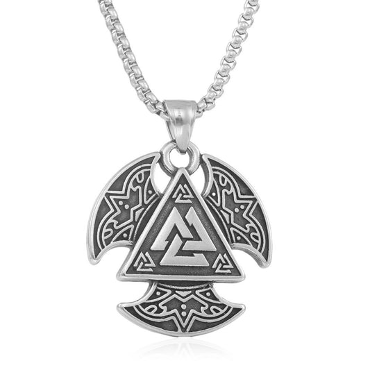 European And American Stainless Steel Viking Triangle Pendant