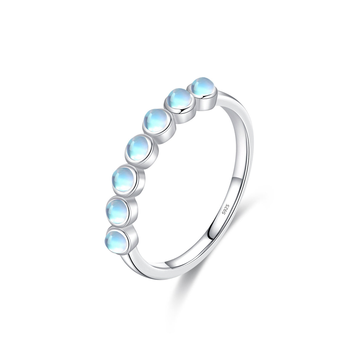 925 Sterling Silver Moon Moonstone Ring