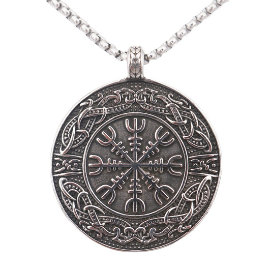Norse Legacy Titanium Steel Compass Necklace for Men
