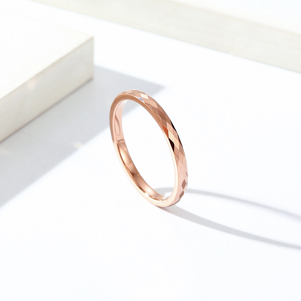 Cross-Border E-Commerce Simple Rhombus Tungsten Ring Fashion