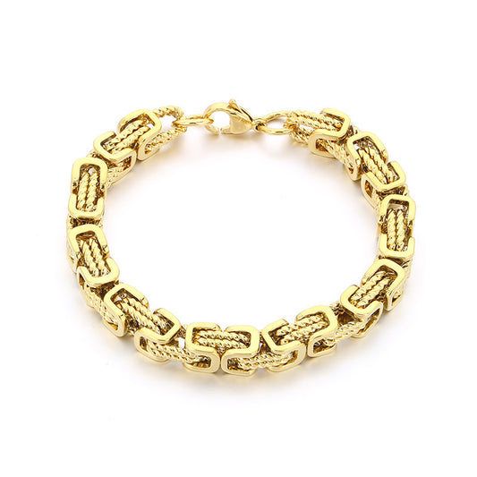 Planderful Hip Hop Personalized Mens Steel Bracelet