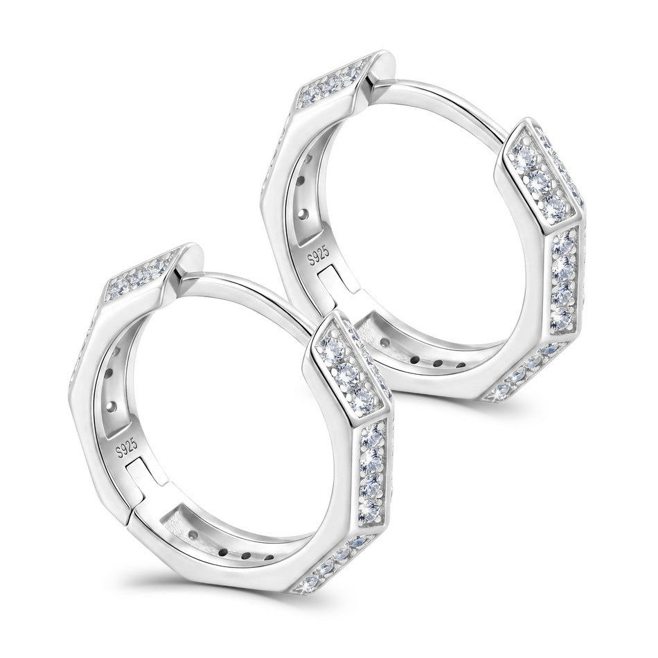 S925 Sterling Silver Moissanite Minimalist Stud Earrings