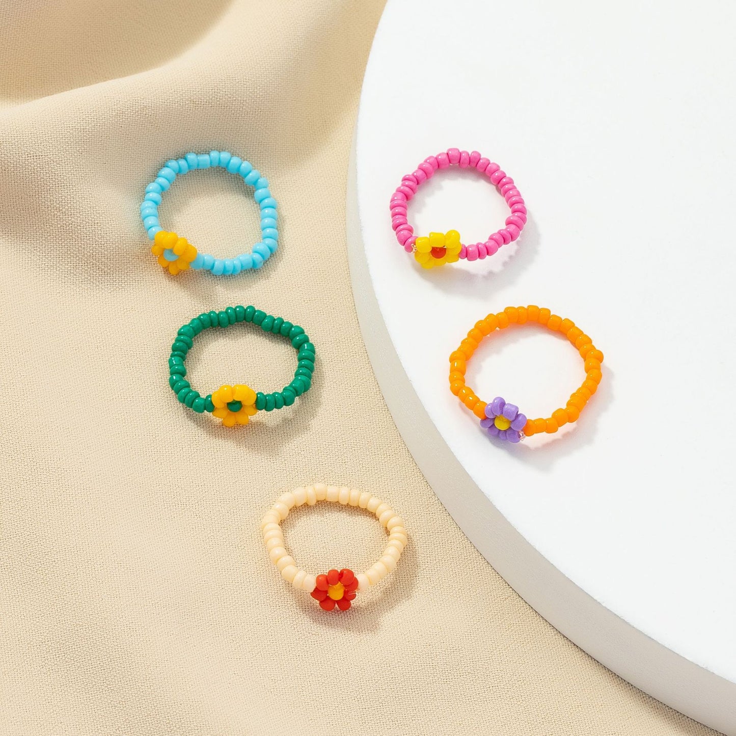 Wholesale Flower Charm Ring Set - European & American Fashion Jewelry