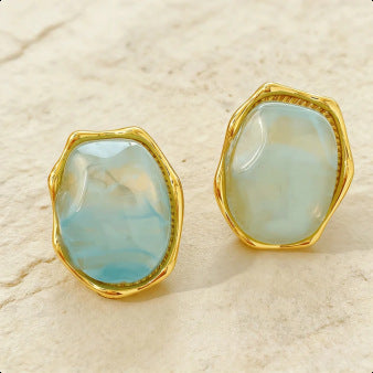Planderful Vienna Verve Stainless Steel Irregular Concave Convex Stud Earrings For Women Geometric Statement Jewelry