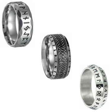 Planderful Viking Luhn Rune Ring Titanium Steel For Men And Unisex Protection Statement Jewelry
