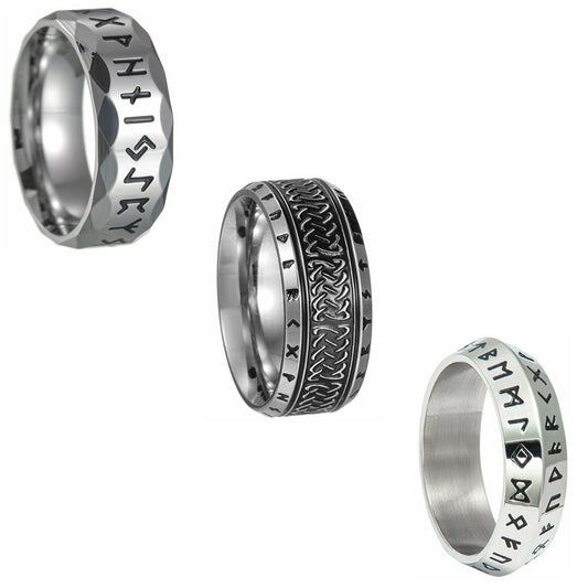 Planderful Viking Luhn Rune Ring Titanium Steel For Men And Unisex Protection Statement Jewelry